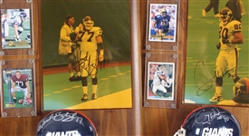 1992-2001 Kent Graham, Joe Jurevicius & more NY Giants Signed Mini Helmet, Photo 14x20 Plaques (Lot of 4)(JSA) 