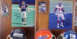1994-2005 Scott Galyon, Will Peterson & more NY Giants Signed Mini Helmet, Photo 14x20 Plaques (Lot of 4)(JSA) 