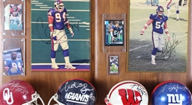 1996-2006 Nick Greisen, Visanthe Shiancoe & more NY Giants Signed Mini Helmet, Photo 14x20 Plaques (Lot of 4)(JSA) 