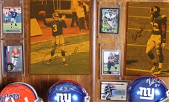 1996-2006 Nick Greisen, Visanthe Shiancoe & more NY Giants Signed Mini Helmet, Photo 14x20 Plaques (Lot of 4)(JSA) 