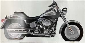 1990s Born to be Miller Time 25x63 Display w/ Motorcycle 