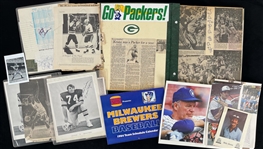 1979-82 Milwaukee Brewers / Bucks & Green Bay Packers Scrapbooks - Lot of 2