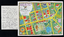 1935 Amos and Andy Letter, Envelope & Eagle Eye Weber City Map