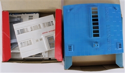 1950's Plasticville USA Model Kits by Bachmann Bros - Lot of 3 w/ Airport Hangar, Hospital & Passenger Station