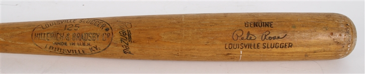 1966 Pete Rose Cincinnati Reds H&B Louisville Slugger Game Used Bat (MEARS A10) Gifted to a young fan at Connie Mack Stadium NEVER BEFOR OFFERED, LOA Consignor