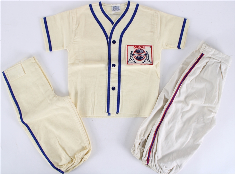 1960s Mickey Mantle Roger Maris Official Flannel Youth Baseball Uniform