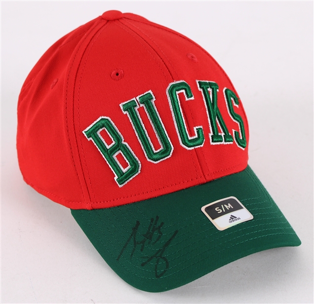 2009-13 Brandon Jennings Milwaukee Bucks Signed 1971 NBA Champs Cap (JSA)