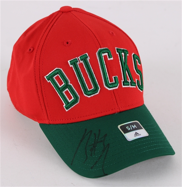 2009-13 Brandon Jennings Milwaukee Bucks Signed 1971 NBA Champs Cap (JSA)