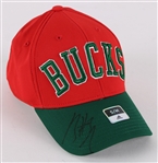 2009-13 Brandon Jennings Milwaukee Bucks Signed 1971 NBA Champs Cap (JSA)