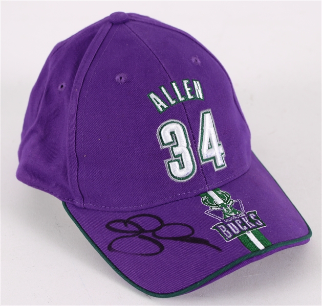 1996-2003 Ray Allen Milwaukee Bucks Signed Player Cap (JSA)
