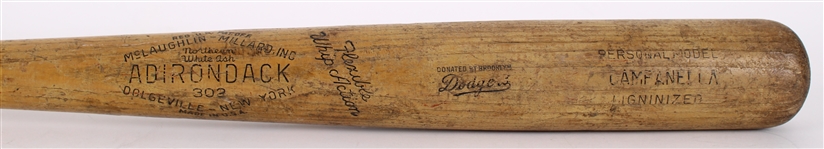 1951-57 Roy Campanella Adirondack Personal Model Bat w/ Donated by Brooklyn Dodgers Stamp (MEARS LOA)