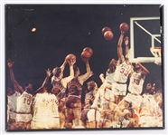 1970s Kareem Abdul Jabbar Dick Van Arsdale Bucks / Suns 16" x 20" Framed Time Lapse Photo