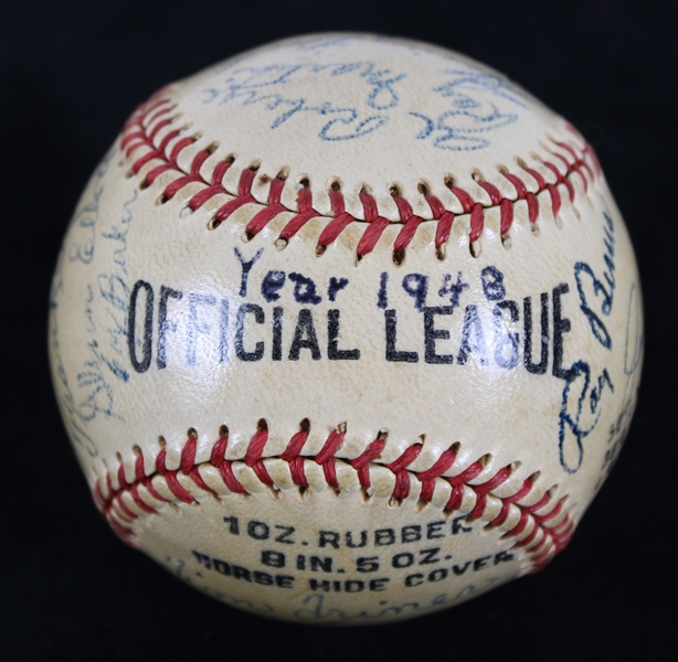 1948 Milwaukee Brewers American Association Team Signed Baseball w/ 23 Signatures Including Johnny Logan, Nick Cullop & More (JSA)