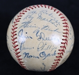 1948 Milwaukee Brewers American Association Team Signed Baseball w/ 23 Signatures Including Johnny Logan, Nick Cullop & More (JSA)