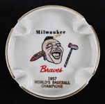 1957 Milwaukee Braves Worlds Baseball Champions Ashtray
