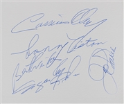 1963 Historic Day Joe Louis Hotel Thunderbird photo signed by Cassius Clay Sonny Liston Joe Louis Sugar Ray Robinson Signed 6.5x8 Hotel Thunderbird Photo Display (JSA Full Letter)