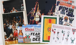 1970s-2000s Milwaukee Bucks 19x26 Framed Photos, Decals & more (Lot of 45)