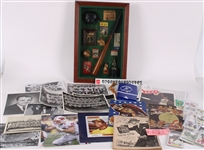 1940s-2000s Baseball, Football Framed Photos, Helmet, Trading Cards & more (Lot of 100+)
