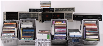 1980s-90s Massive CD Collection w/ Cassette Deck, CD Player & more (Lot of 150+)