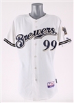 2008 Milwaukee Brewers Team Issued Bat Boy Home Jersey (MEARS LOA / MLB Hologram)