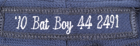 2010 Milwaukee Brewers Team Issued Bat Boy Road Jersey (MEARS LOA / MLB Hologram)