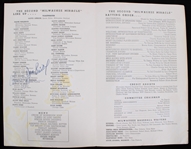 1971 Hank Aaron, Merle Harmon, Gene Autry and More Autographed Dinner Program (JSA)