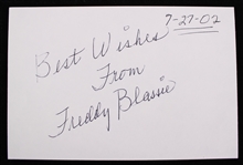2002 Freddy Blassie (d.2003) autographed Index Card (JSA)