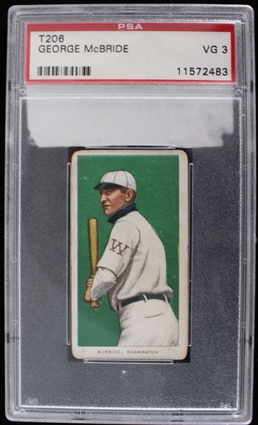 1909-1911 George McBride Washington Senators T206 Trading Card (PSA VG-3)