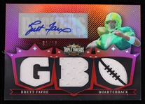 2007 Brett Favre Green Bay Packers Autographed Topps Triple Threads Trading Card TTRA-121 Numbered 01/18