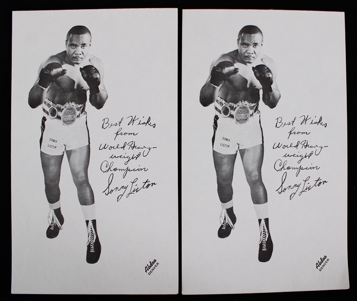 1950s-60s Sonny Liston 3.5"x6" Stationary Sheet (Lot of 2)