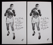 1950s-60s Sonny Liston 3.5"x6" Stationary Sheet (Lot of 2)