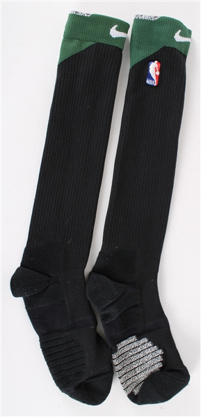 2017-18 NBA Authentics Uniform Socks Attributed to Giannis Antetokounmpo (MEARS LOA)