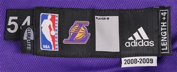 2008-09 Kobe Bryant Los Angeles Lakers Game Worn Road Jersey (MEARS A5)