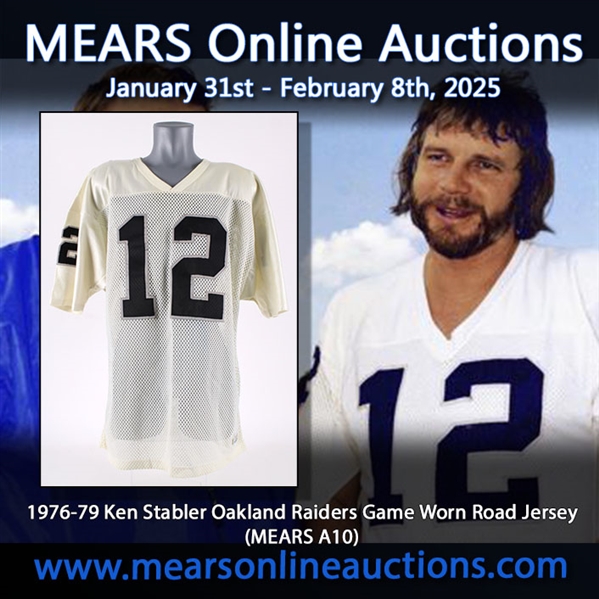 1976-79 Ken Stabler Oakland Raiders Game Worn Road Jersey (MEARS A10)