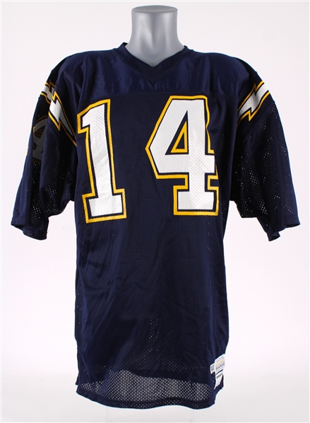 1988 Dan Fouts San Diego Chargers Post Career Home Jersey (MEARS LOA)