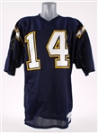 1988 Dan Fouts San Diego Chargers Post Career Home Jersey (MEARS LOA)