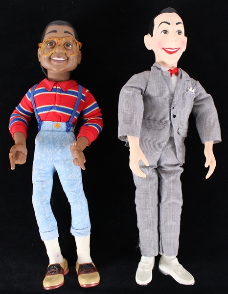 1990s Steve Urkel Family Matters & Pee Wee Herman 17" Dolls 