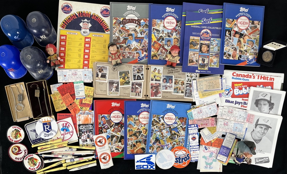 1950s-2000s MLB Souvenir Helmets, Schedules, Patches & more (Lot of 90+)