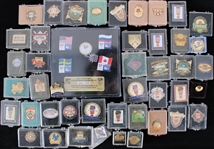 1950s-2000s Baseball Basketball Football Pin Collection - Lot of 40+ w/ World Series, HOF Induction Ceremonies & More