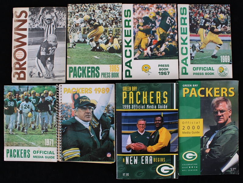 1964-2000 Green Bay Packers Media Guides & Press Books - Lot of 8