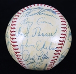 1955 Milwaukee Braves Team Signed ONL Giles Baseball w/ 27 Signatures Including Hank Aaron, Warren Spahn, Eddie Mathews & More (Full JSA Letter)