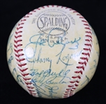 1955 Milwaukee Braves Team Signed ONL Giles Baseball w/ 27 Signatures Including Hank Aaron, Warren Spahn, Eddie Mathews & More (Full JSA Letter)