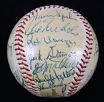 1955 Milwaukee Braves Team Signed ONL Giles Baseball w/ 27 Signatures Including Hank Aaron, Warren Spahn, Eddie Mathews & More (Full JSA Letter)