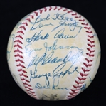 1955 Milwaukee Braves Team Signed ONL Giles Baseball w/ 27 Signatures Including Hank Aaron, Warren Spahn, Eddie Mathews & More (Full JSA Letter)