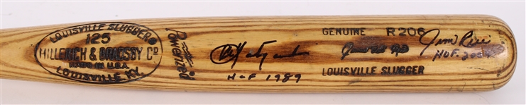 1977 Jim Rice Carl Yastrzemski Boston Red Sox Dual Signed H&B Louisville Slugger Professional Model Dual Game Used Bat (MEARS LOA/JSA & PSA/DNA)