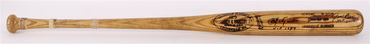 1977 Jim Rice Carl Yastrzemski Boston Red Sox Dual Signed H&B Louisville Slugger Professional Model Dual Game Used Bat (MEARS LOA/JSA & PSA/DNA)