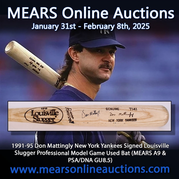 1991-95 Don Mattingly New York Yankees Signed Louisville Slugger Professional Model Game Used Bat (MEARS A9 & PSA/DNA GU8.5/JSA) 