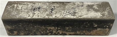 2004 Pedro Martinez, Curt Shilling, Derek Lowe, Keith Foulke Boston Red Sox World Series Used Signed 6x24 Pitching Rubber *JSA*/MEARS LOA