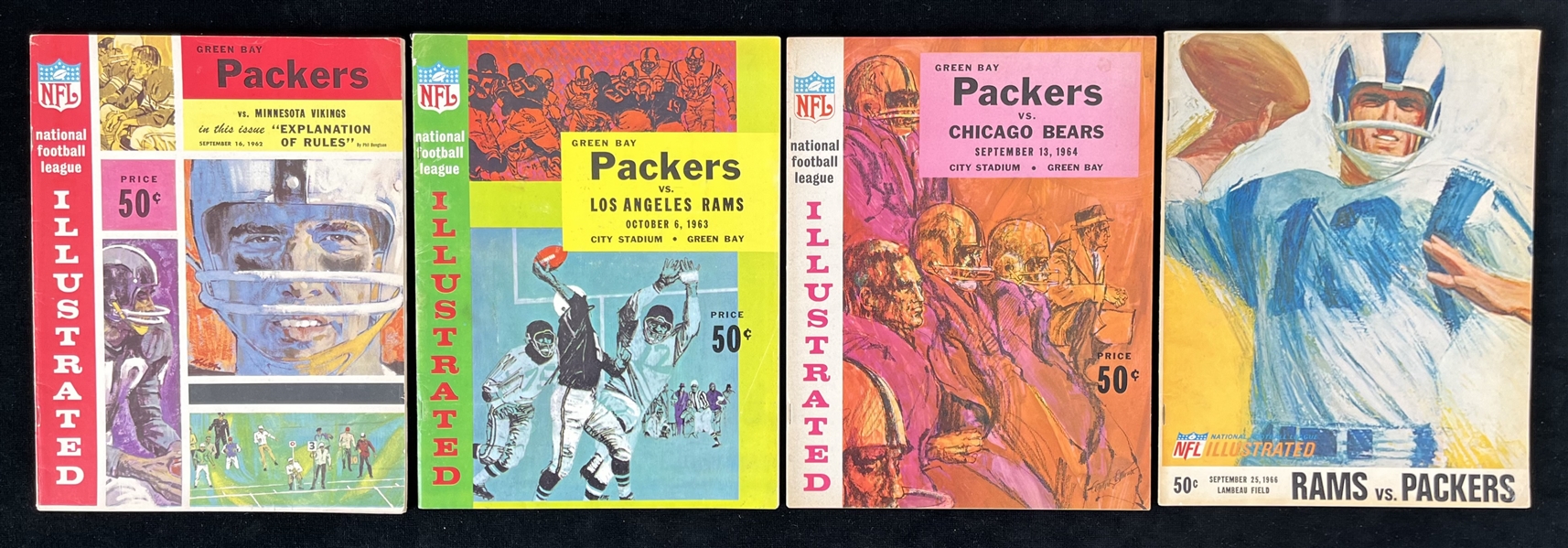 1962-1966 Green Bay Packers Programs (Lot of 4)