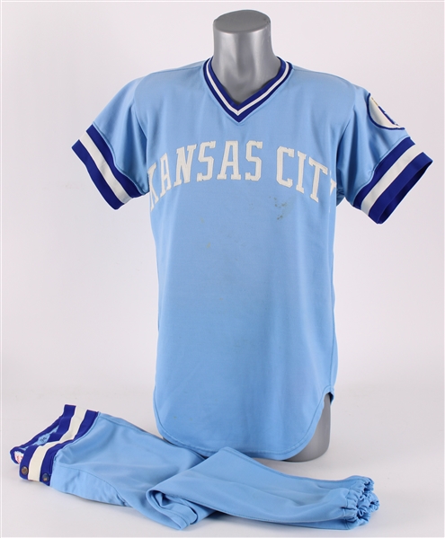 1974 Kurt Bevacqua Kansas City Royals Game Worn Road Uniform (MEARS LOA)